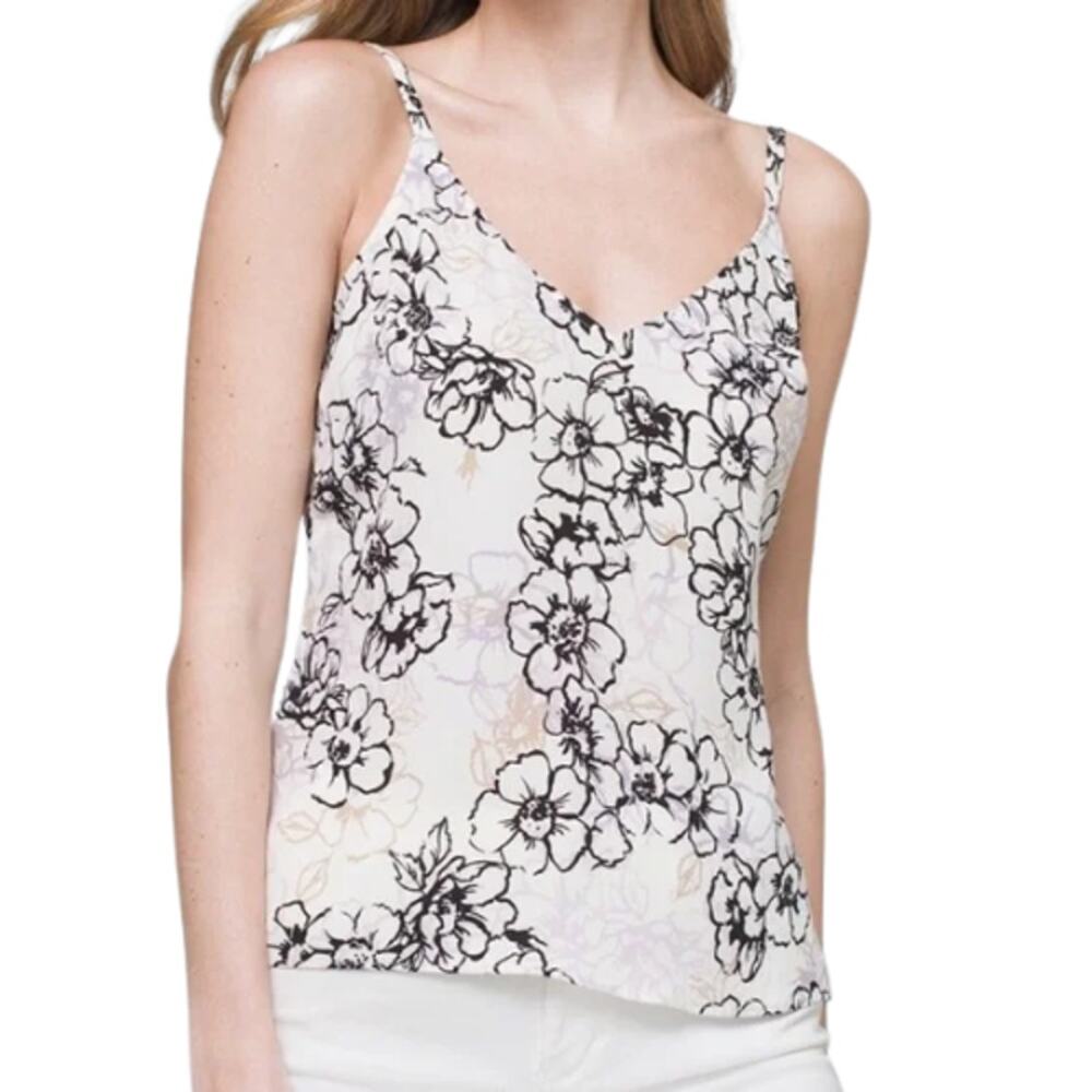 White House Black Market Convertible Floral Cami - Lilac & Black - XXS - EUC